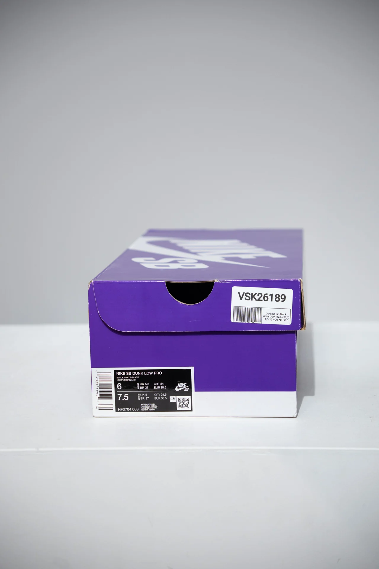 Dunk Sb Iso Black White Gum (Taille 38,5) - Image 9